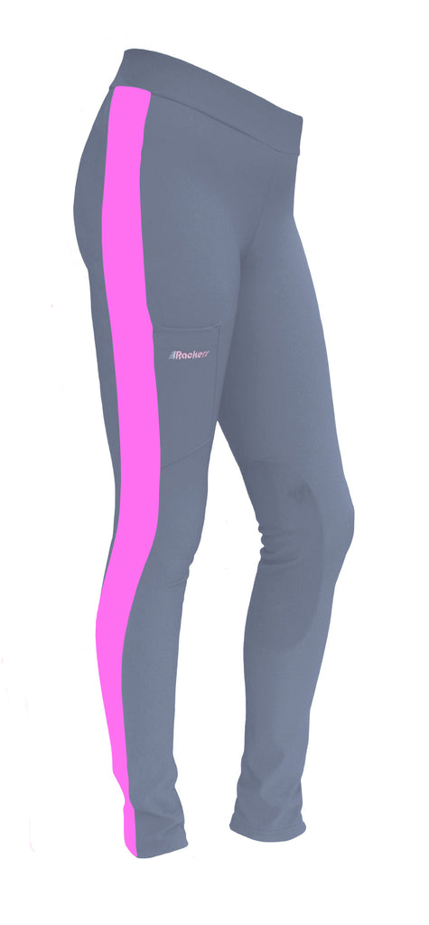 Comfort Plus!  Black & Grey Ladies Riding Tights with Phone Pockets
